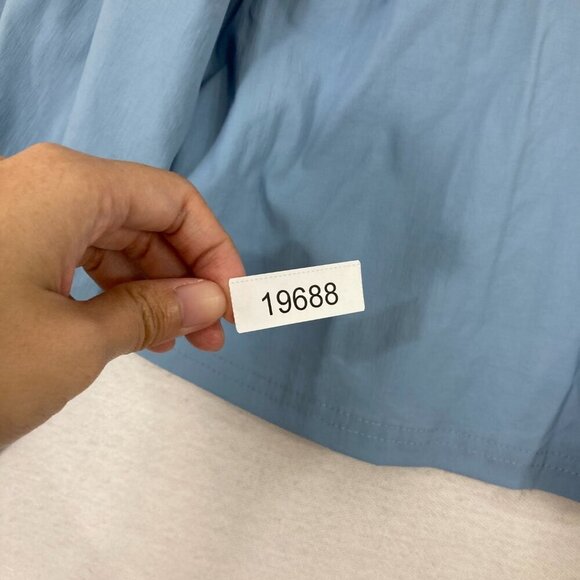 WeWoreWhat Revolve Cropped Quarter Zip Pullover Solid- Dusty Blue XS - Picture 11 of 11